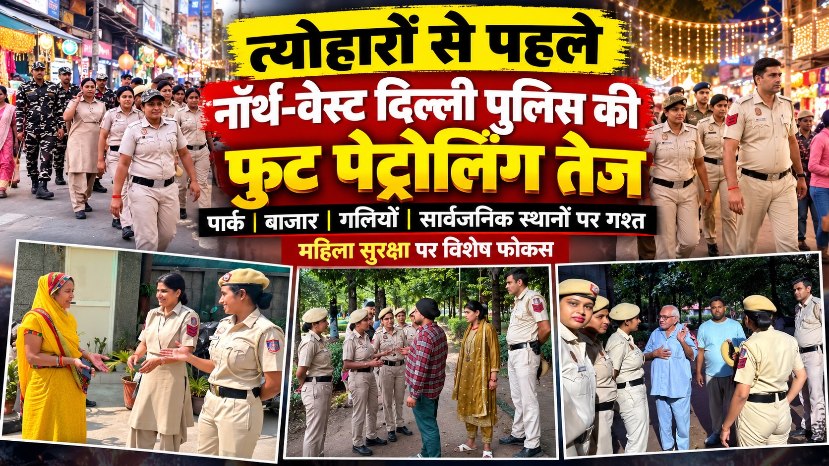 त्योहारों से पहले नॉर्थ-वेस्ट दिल्ली में बढ़ी पुलिस की मौजूदगी, सड़कों पर दिख रही ‘Visible Policing’ से बढ़ा भरोसा